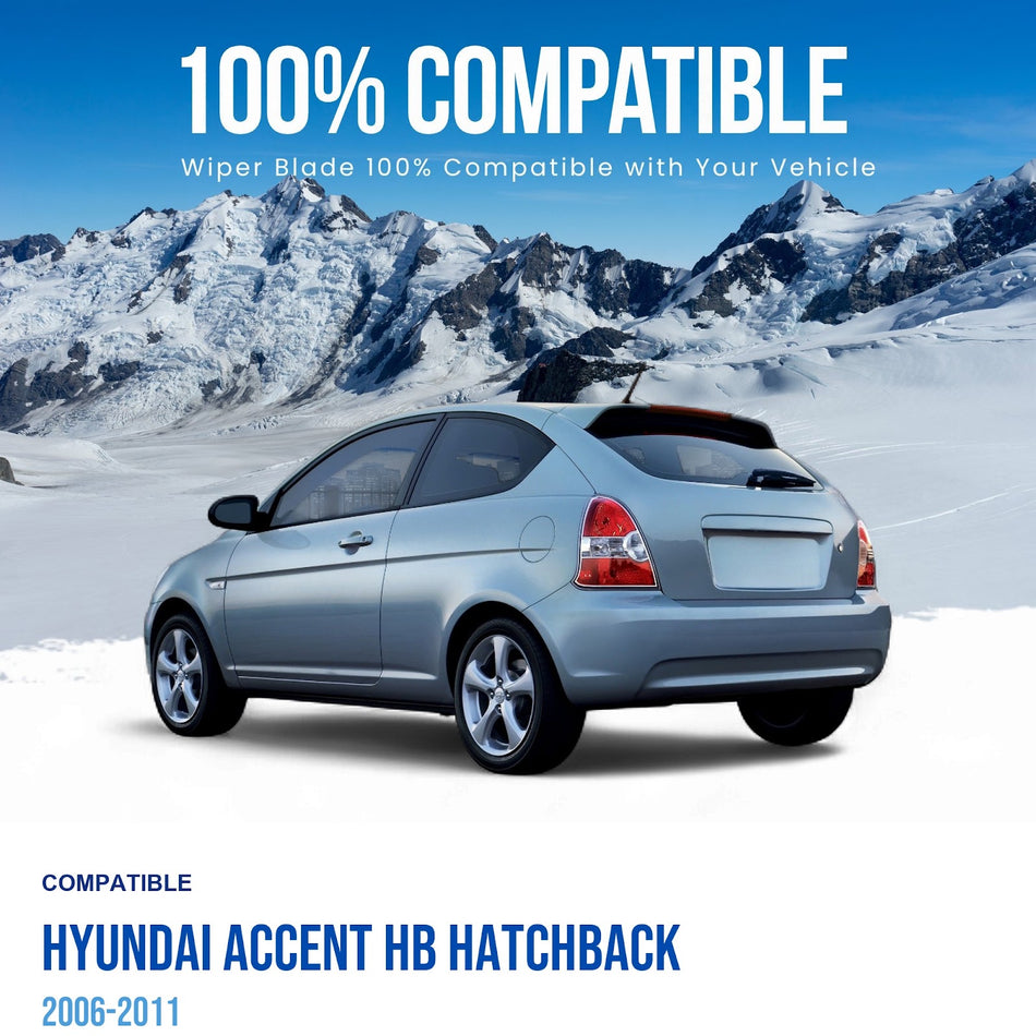 Silbak Rear Wiper Blade, Compatible with Hyundai Accent HB Hatchback 2006-2011, 14" (350mm)