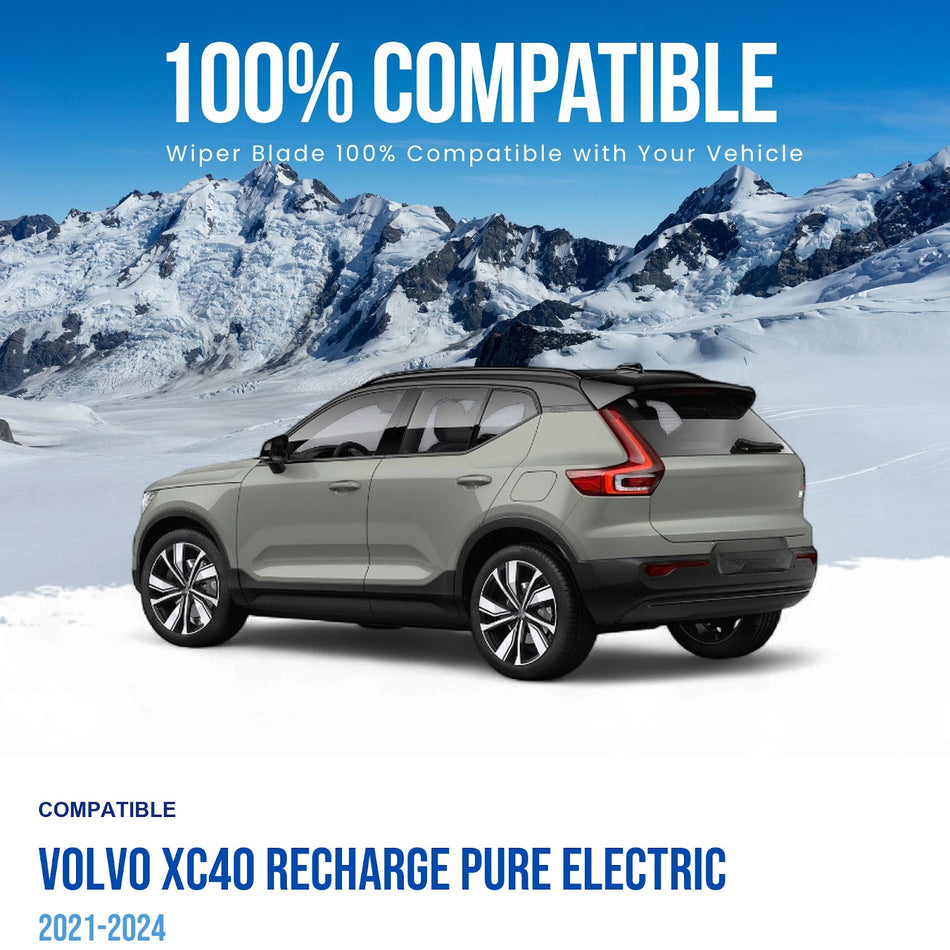 Silbak Rear Wiper Blade Set, Compatible with Volvo XC40 Recharge Pure Electric 2021-2024, 14"/14" (350mm/350mm) (OEM: 31349857)