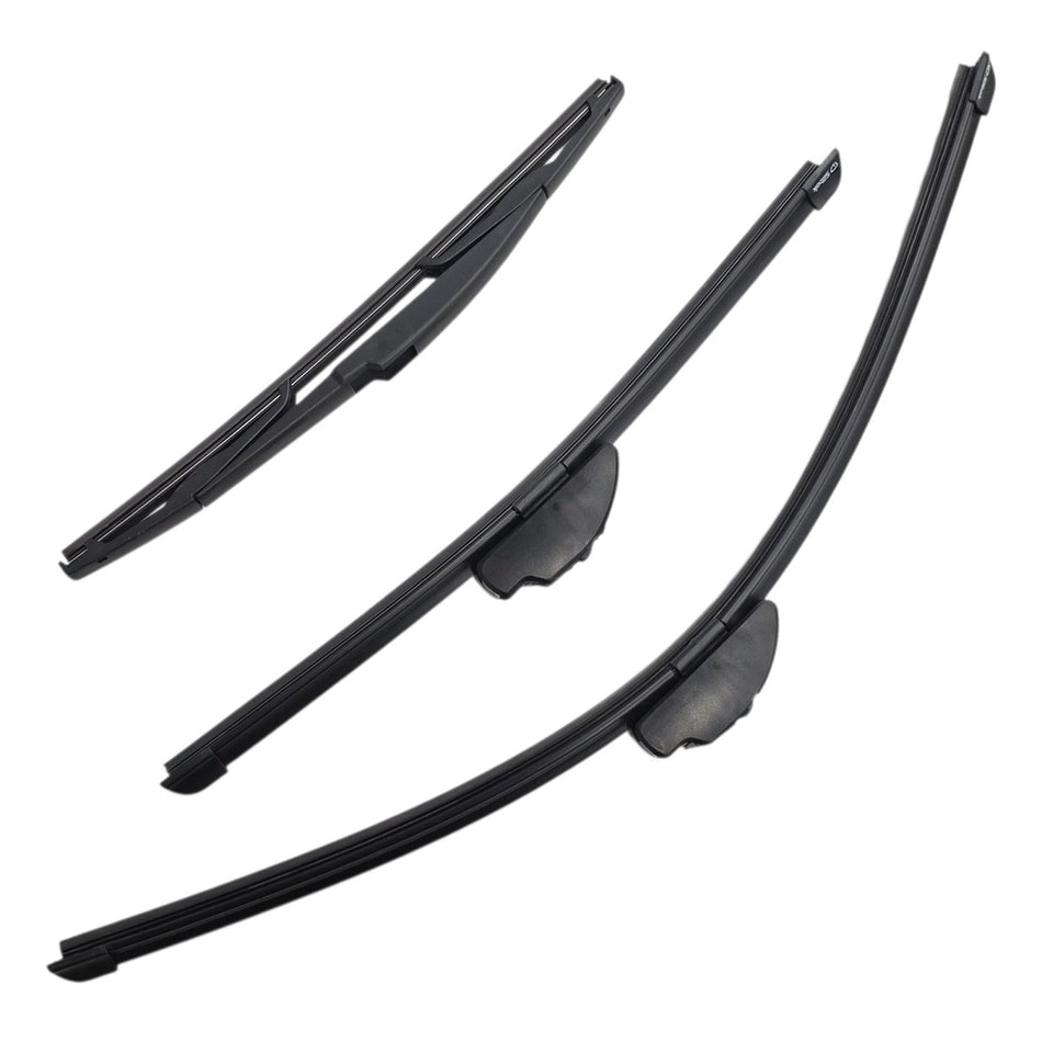Silbak Front & Rear Wiper Blade Set, Compatible with Kia Spectra5 2006-2008, Driver Side 24" (600mm), Passenger Side 16" (400mm), Rear 14" (350mm) (OEM: Spectra5)