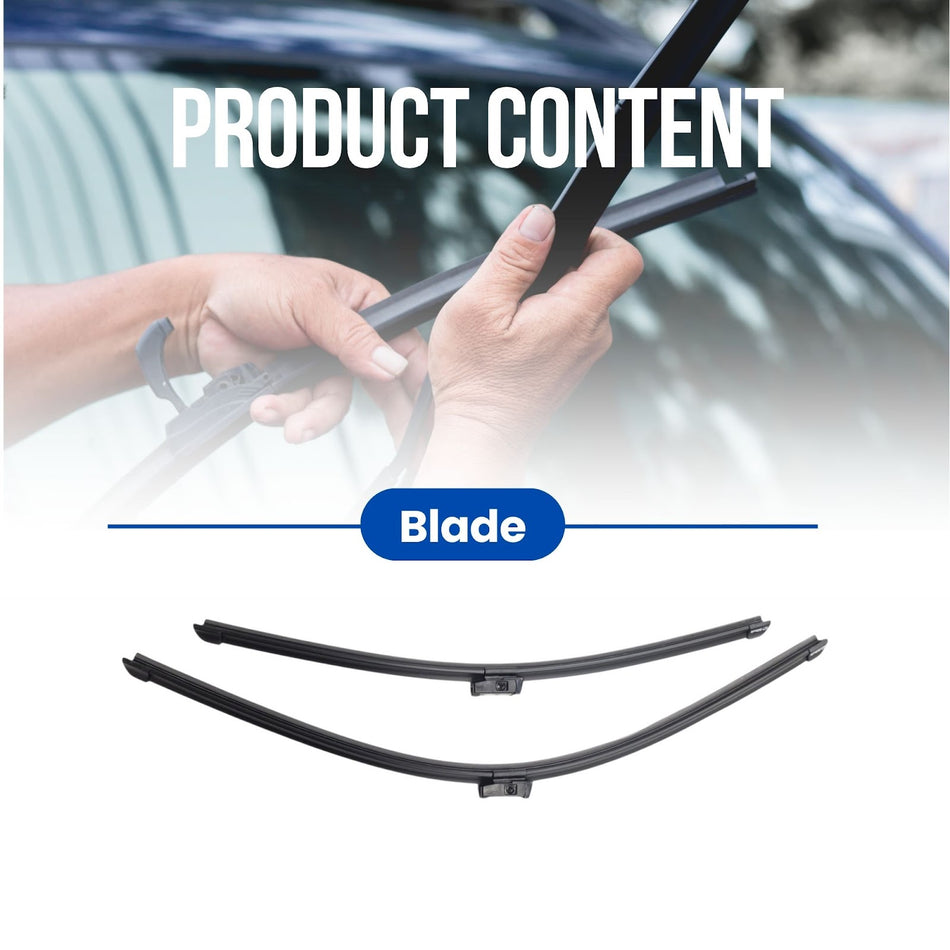 SILBAK Wiper Blade Set, Compatible with Toyota Tacoma 2024-2028 Front, Driver Side 25 in (620 mm), Passenger Side 20 in (500 mm), Clip-On, Front, 2-Piece Set