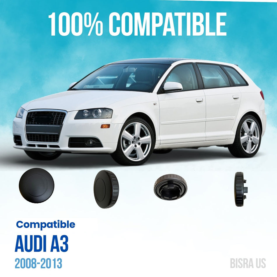 BISRA Front Seat Backrest Adjustment Knob Compatible with Audi A3 2008-2013, Black ABS Plastic, 3.5 in (88.9 mm) Dia x 0.75 in (19.05 mm) Thick, 8P4881671, 8P4 881 671