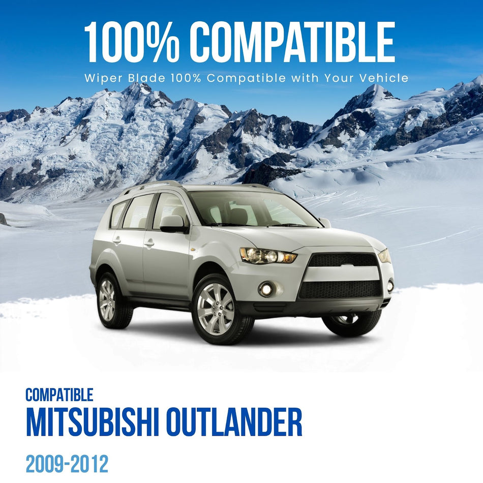 MAXTEL Front Wiper Blade Set, Compatible with Mitsubishi Outlander 2009-2012, Driver Side 24" (600mm), Passenger Side 21" (530mm)