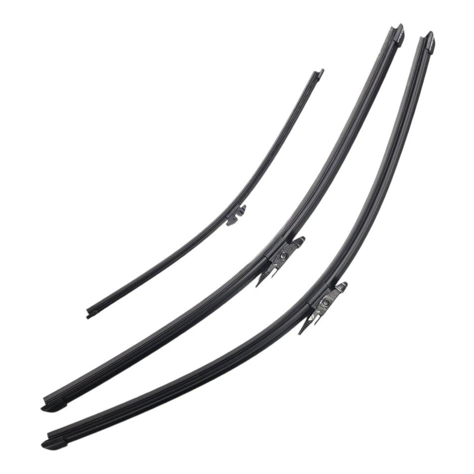Silbak Front & Rear Wiper Blade Set, Compatible with Volvo XC90 2007-2009, Driver Side 24" (600mm), Passenger Side 22" (550mm), Rear 15" (380mm) (OEM: 32237899)