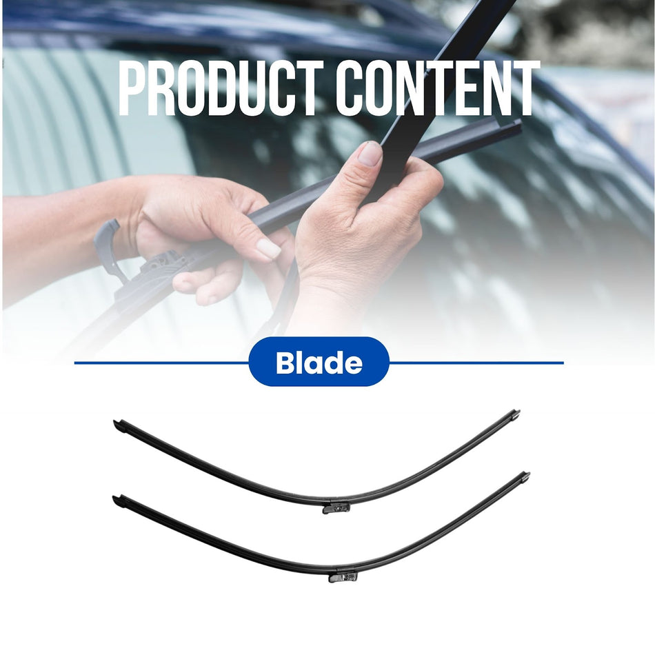Silbak Wiper Blade compatible with Aston Martin DBX 2021-2027 Front Set of Two, Driver Side 28 in (700 mm), Passenger Side 28 in (700 mm)