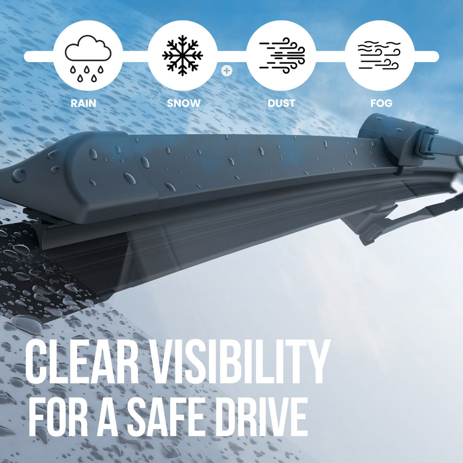 Silbak Front & Rear Wiper Blade Set, Compatible with Ford Edge 2007-2014, Driver Side 26" (650mm), Passenger Side 20" (500mm), Rear 14" (350mm)