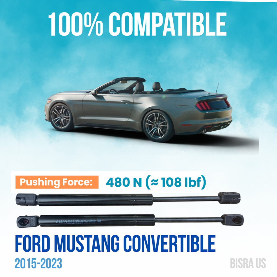 BISRA Trunk Gas Strut, Compatible with Ford Mustang Convertible 2015-2023, 480N Lift Support (OEM: PR3B-C406A10-CC)