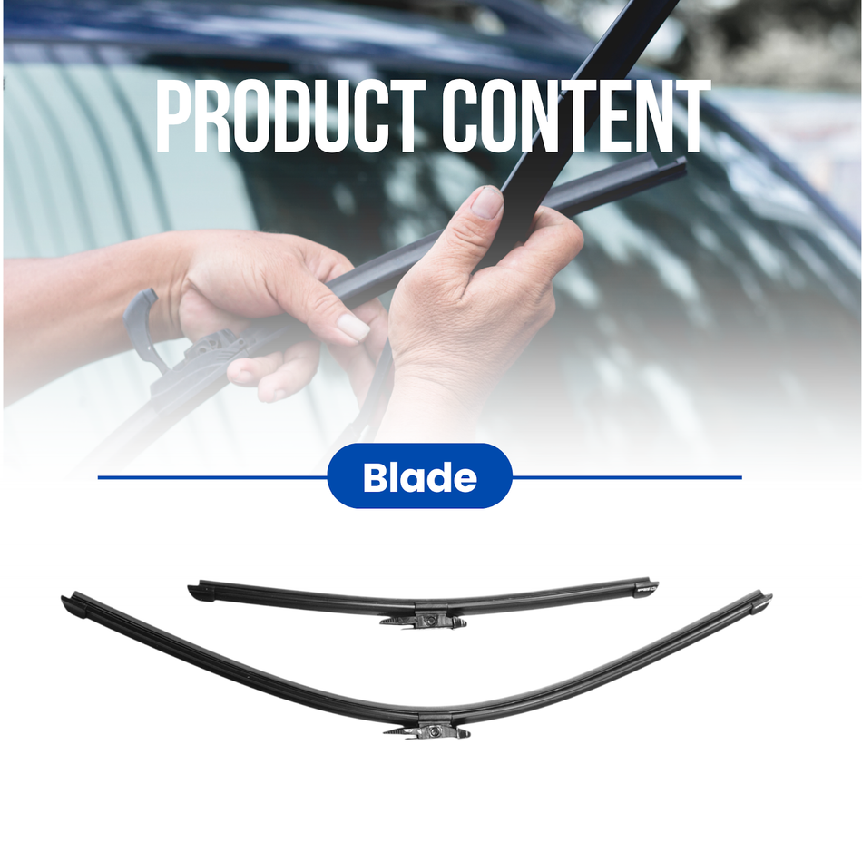 Silbak Front Wiper Blade Set, Compatible with Chevrolet SS 2014-2017, Driver Side 26" (650mm), Passenger Side 16" (400mm)