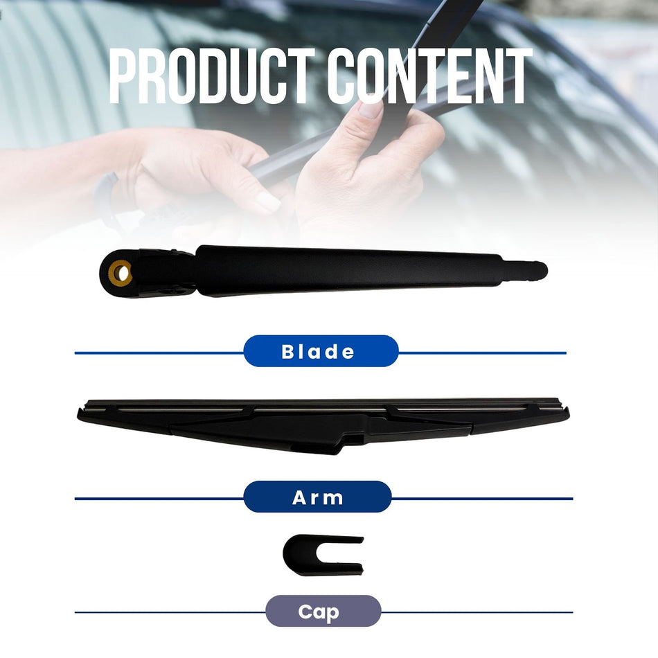 MAXTEL Rear Wiper Blade & Arm Compatible with Kia Sportage 2011-2016 11.42 in (290 mm) Quick-Clip Adaptor Easy Installation Clear Visibility Black 1-Year Manufacturer Warranty