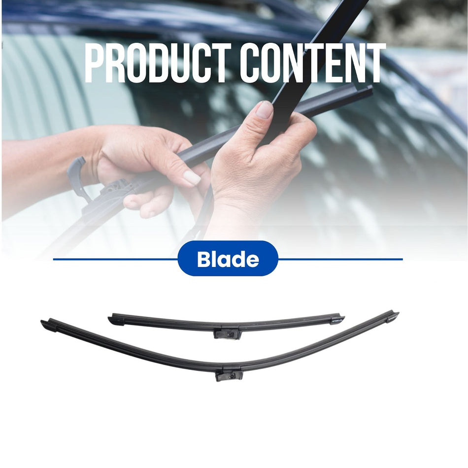 Silbak Front Wiper Blade Set, Compatible with Chevrolet Spark EV Electric 2014-2016, Driver Side 22" (550mm), Passenger Side 14" (350mm)
