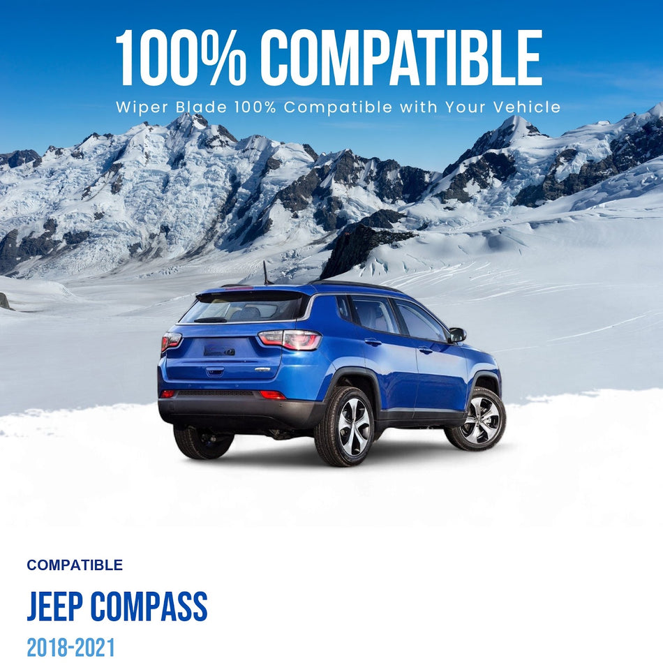 MAXTEL Rear Wiper Blade & Arm, Compatible with Jeep Compass 2018-2021, 10" (250mm)