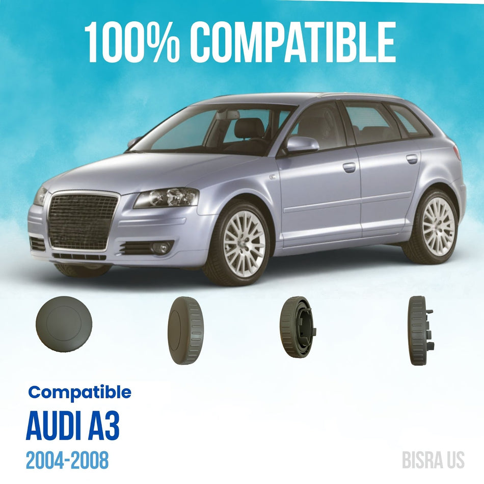 BISRA Front Seat Backrest Adjustment Knob Compatible with Audi A3 2004-2008, Gray ABS Plastic, 3.5 in (88.9 mm) Dia x 0.75 in (19.05 mm) Thick, 8P4881671, 8P4 881 671