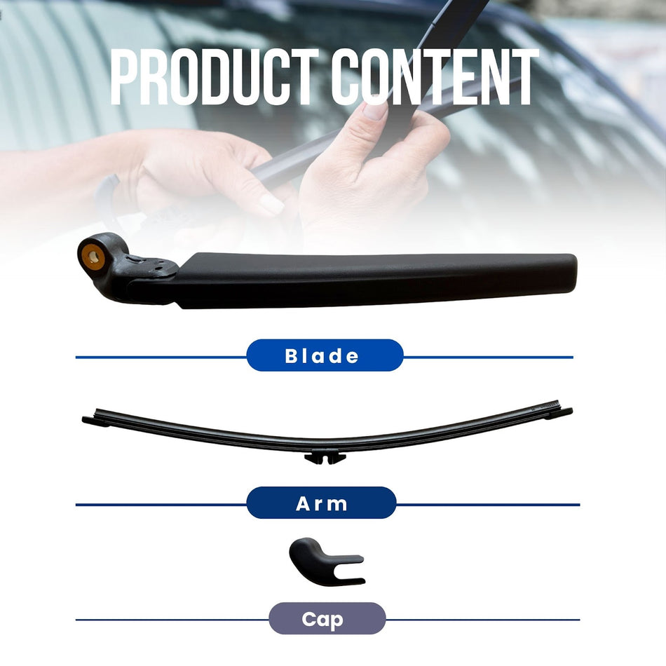 MAXTEL Rear Wiper Blade & Arm compatible with BMW X5 G05 2024-2026, Size 13.58 in (345 mm), Quick-Clip Adaptor, Clear Visibility, Black, 1-Year Manufacturer Warranty