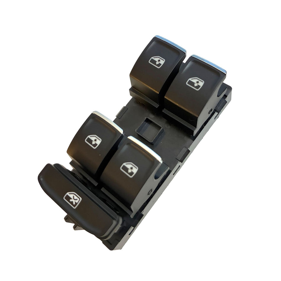 MAXTEL Front Left Electric Window Control Switch (Quad), Compatible with Volkswagen Arteon 2017-2025, 8 Pins, Window Lock Unlock Switch, Black, 1-Year Manufacturer Warranty