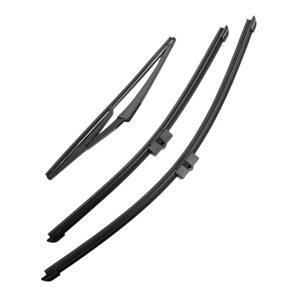 Silbak Front & Rear Wiper Blade Set, Compatible with Mercedes-Benz GLK Class 2010-2013, Driver Side 22" (550mm), Passenger Side 19" (480mm), Rear 12" (300mm) (OEM: A2048201345)