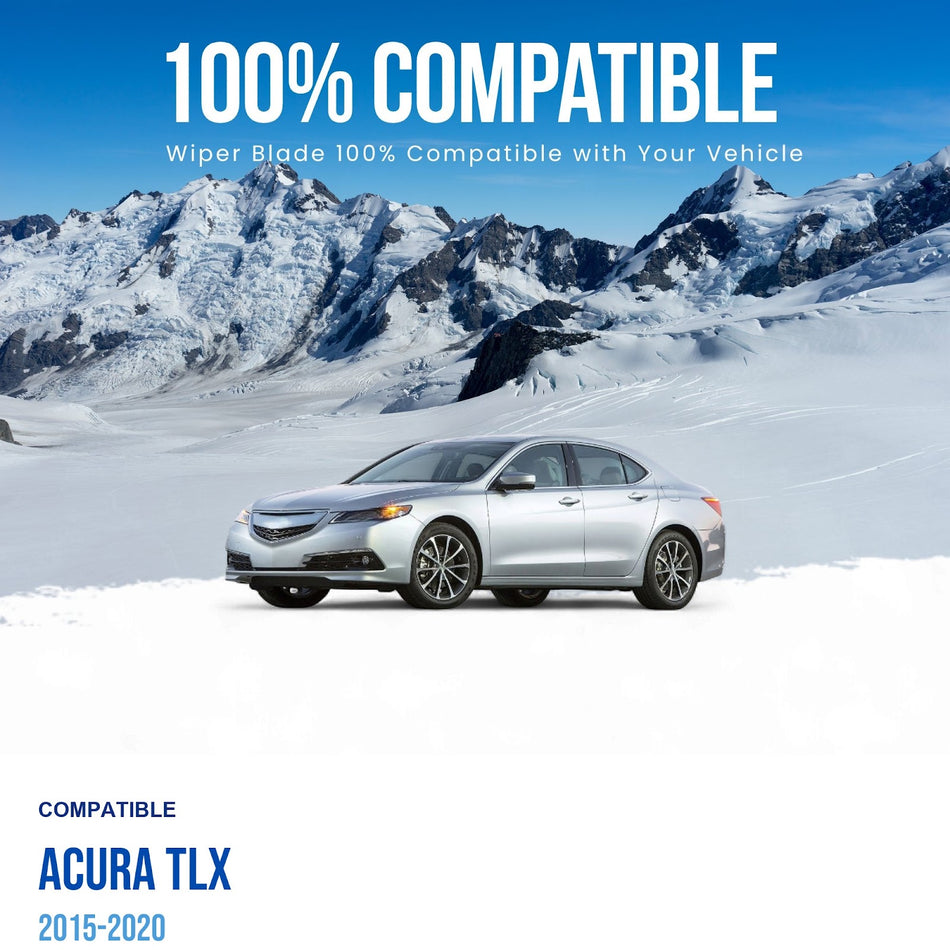 MAXTEL Front Wiper Blade Set, Compatible with Acura TLX 2015-2020, Driver Side 26" (650mm), Passenger Side 17" (430mm)