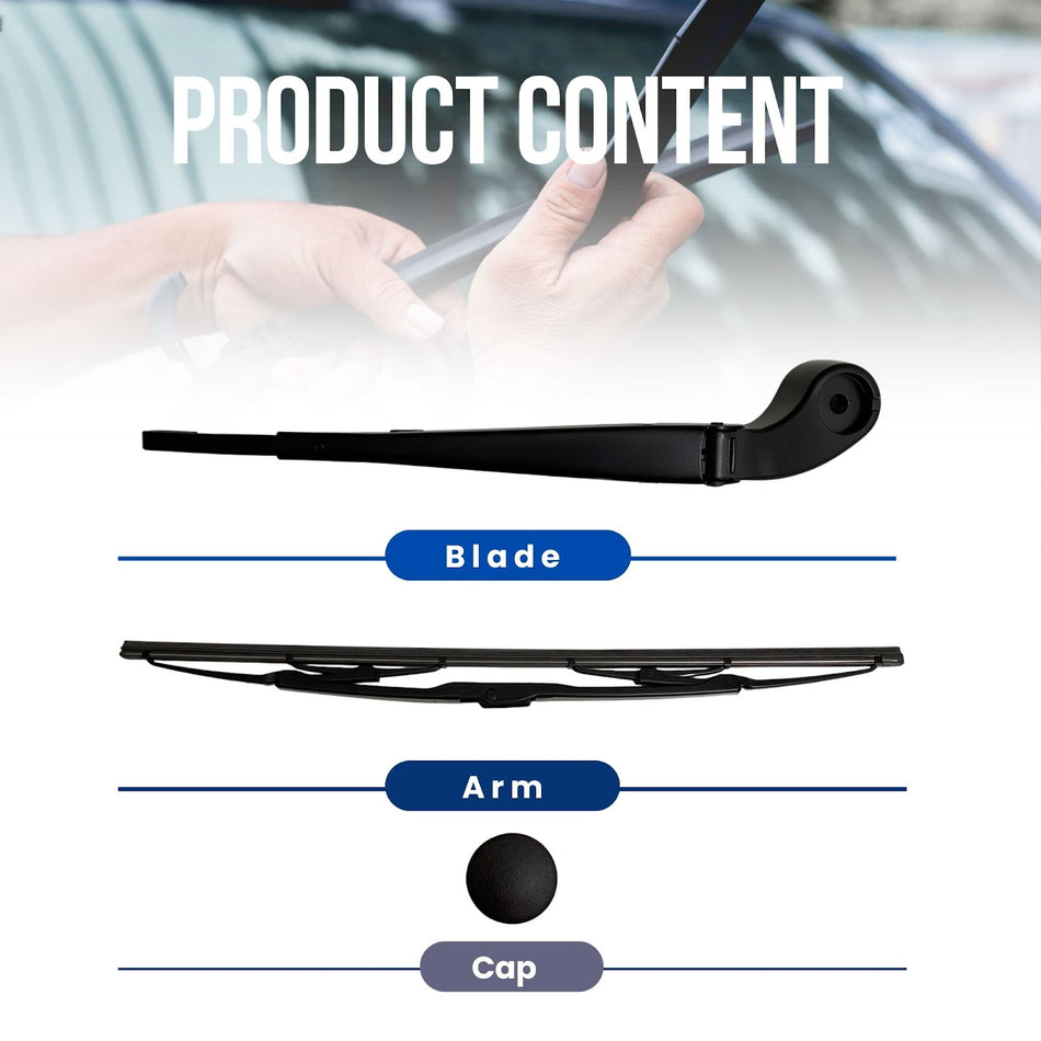 MAXTEL Rear Wiper Arm compatible with BMW X5 1999-2006, 450 mm (17.72 in), Pre-mounted "Quick-Clip" Adaptor, Easy Installation, 100% Compatible, Black, 1-Year Manufacturer Warranty