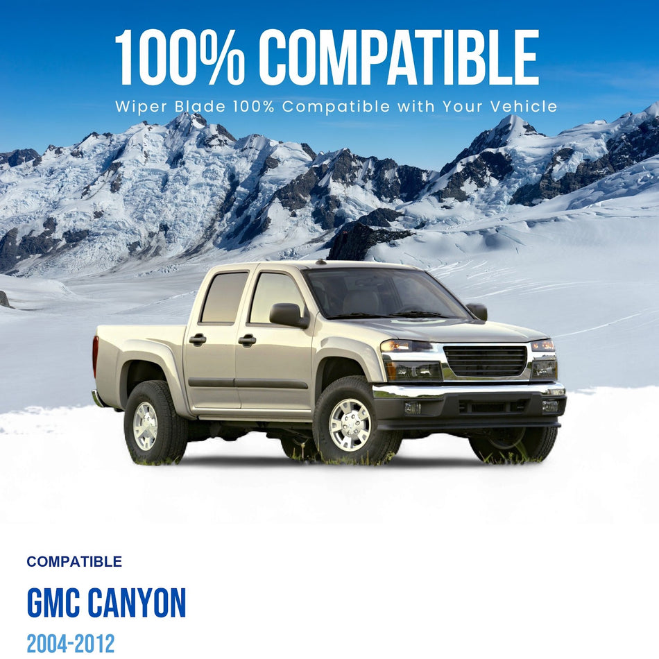 MAXTEL Front Wiper Blade Set, Compatible with GMC Canyon 2004-2012, Driver Side 22" (550mm), Passenger Side 19" (480mm)