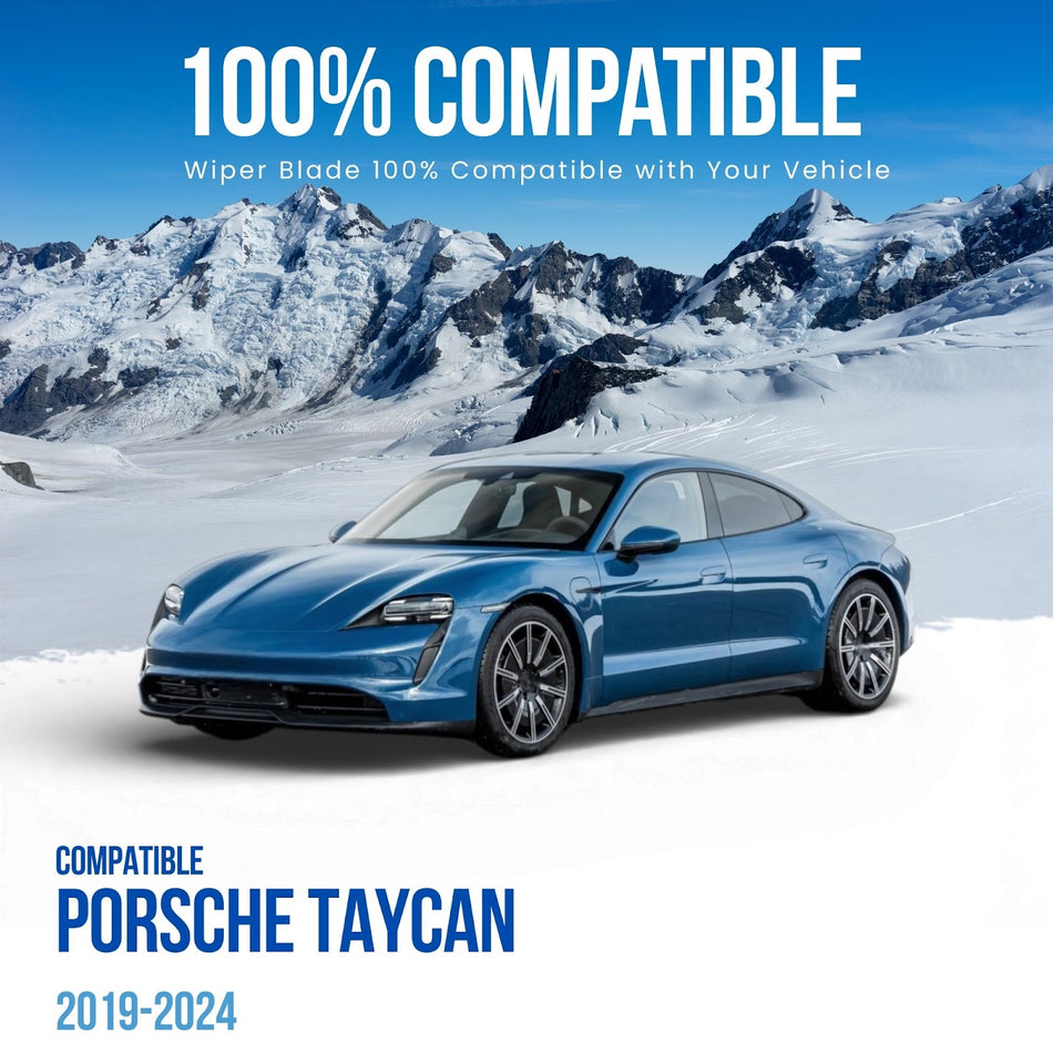 Silbak Muson Pro Flat Wiper Blade Set compatible with Porsche Taycan 2019-2024, Driver Side 25 in (630 mm) Passenger Side 20 in (500 mm), 9J1955425 Y