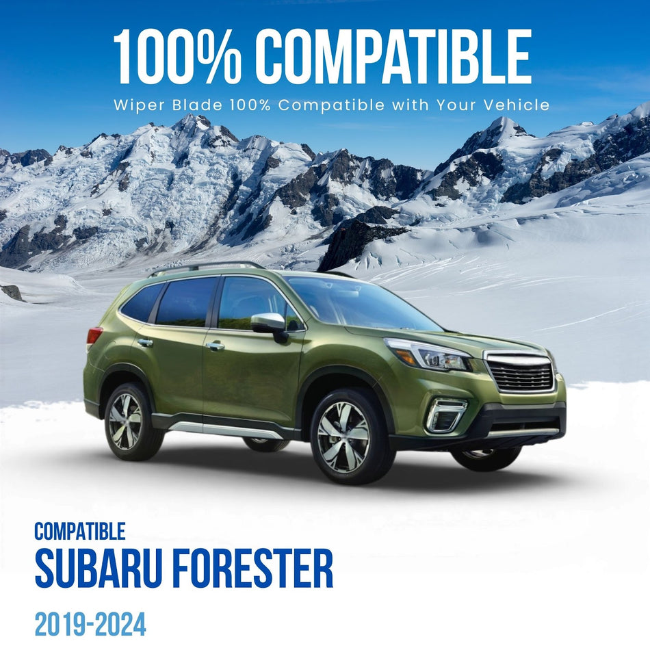 Silbak Muson Pro Flat Wiper Blades Compatible with Subaru Forester 2019-2024, 650 mm (26 in) + 400 mm (16 in)