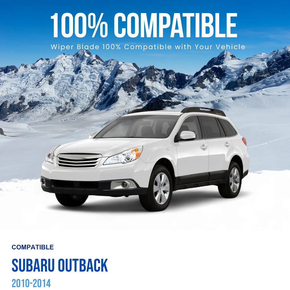 Silbak Front & Rear Wiper Blade Set, Compatible with Subaru Outback 2010-2014, Driver Side 26" (650mm), Passenger Side 18" (450mm), Rear 14" (350mm)
