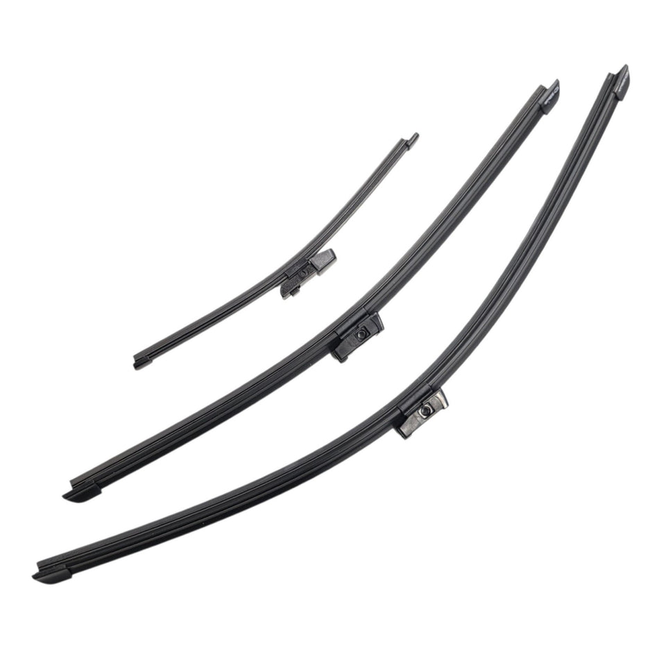 Silbak Front & Rear Wiper Blade Set, Compatible with VW Volkswagen Golf R 2012-2013, Driver Side 24" (600mm), Passenger Side 19" (480mm), Rear 11" (280mm) (OEM: 1Q1998002)