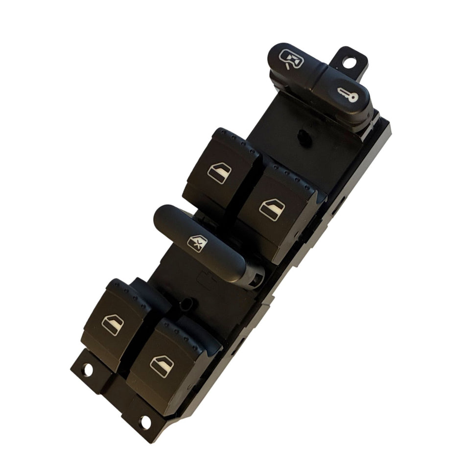 MAXTEL Front Left Electric Window Control Switch (Quad) Compatible with Volkswagen Passat 2000-2005, 9 Pins, Seamless Fit, Meets Original Specs, 100% Compatible, Black, 1-Year Manufacturer Warranty