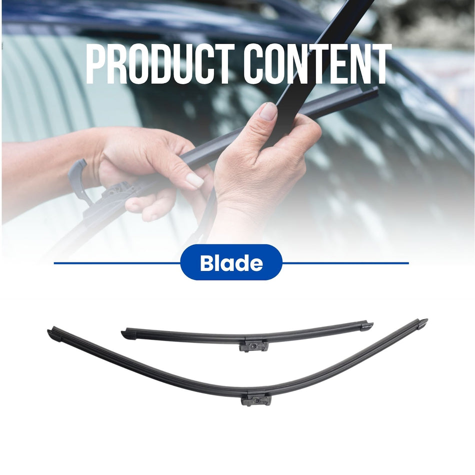 Silbak Muson Pro Flat Wiper Blades Set Compatible with Toyota Prius Prime 2016-2022, Driver Side 28 in (700 mm) Passenger Side 16 in (400 mm)  8521247130 8522247120