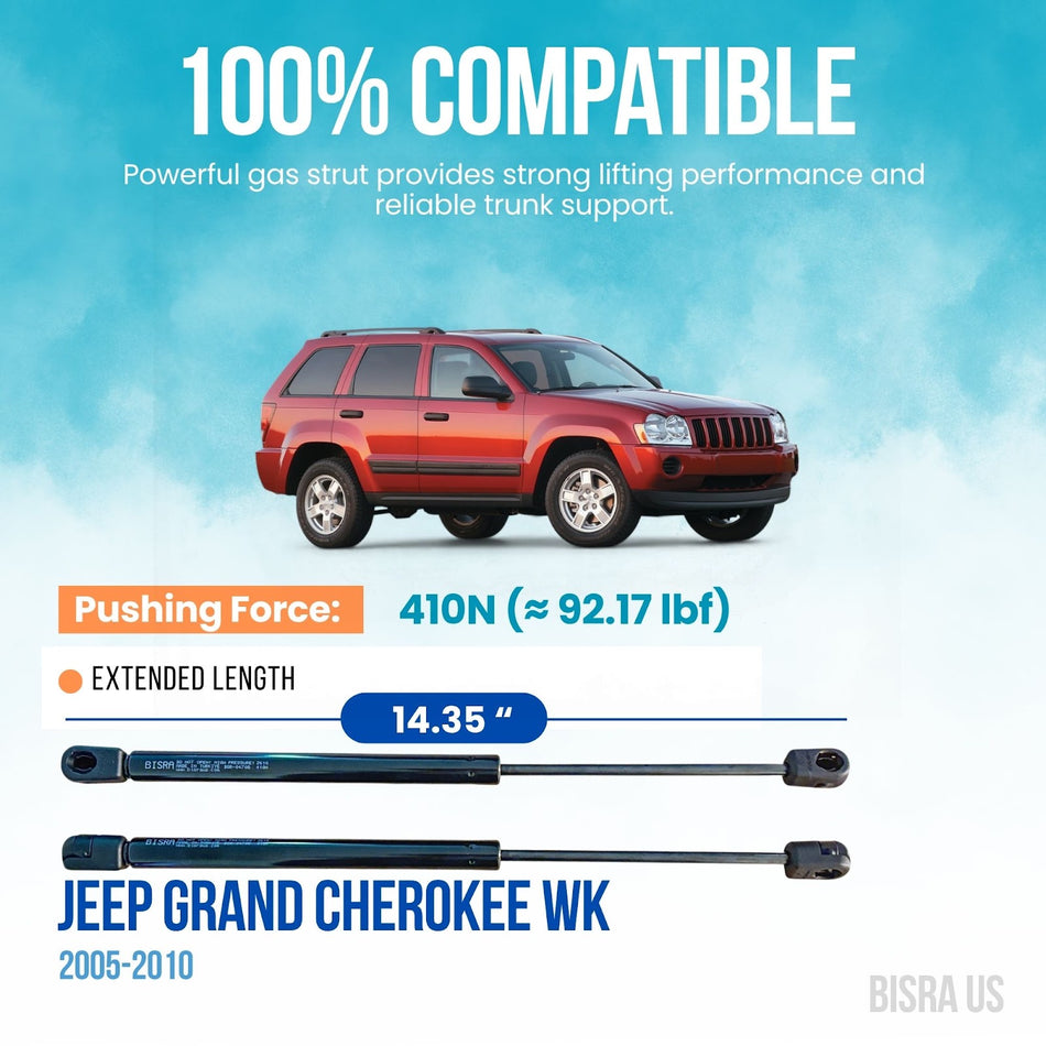 BISRA Hood Gas Strut, Compatible with Jeep Grand Cherokee WK 2005-2010, 410N Lift Support