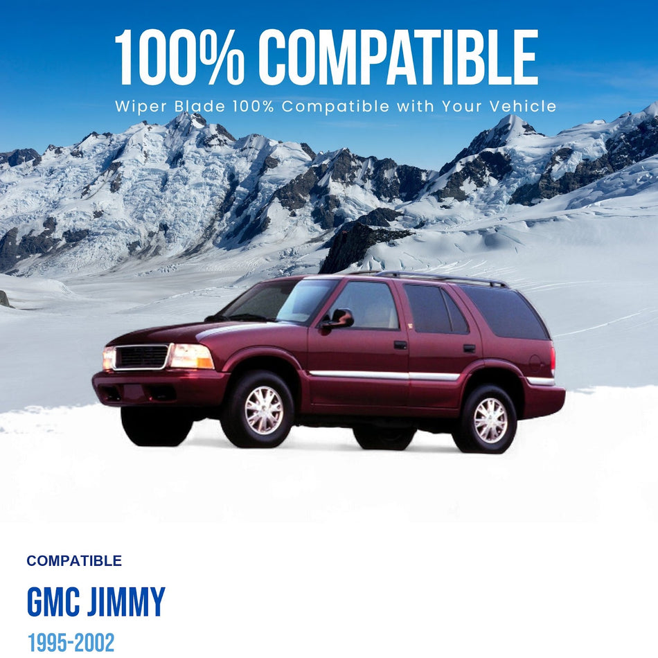 MAXTEL Front Wiper Blade Set, Compatible with GMC Jimmy 1995-2002, Driver Side 20" (500mm), Passenger Side 20" (500mm)