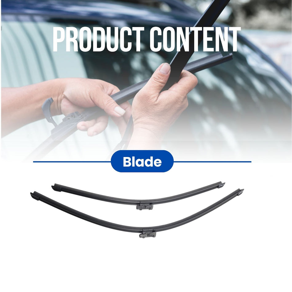 Silbak Muson Pro Flat Wiper Blade Set compatible with BMW X4 G02 2019-2024 61617469820 Driver Side 26in 650mm Passenger Side 20in 500mm