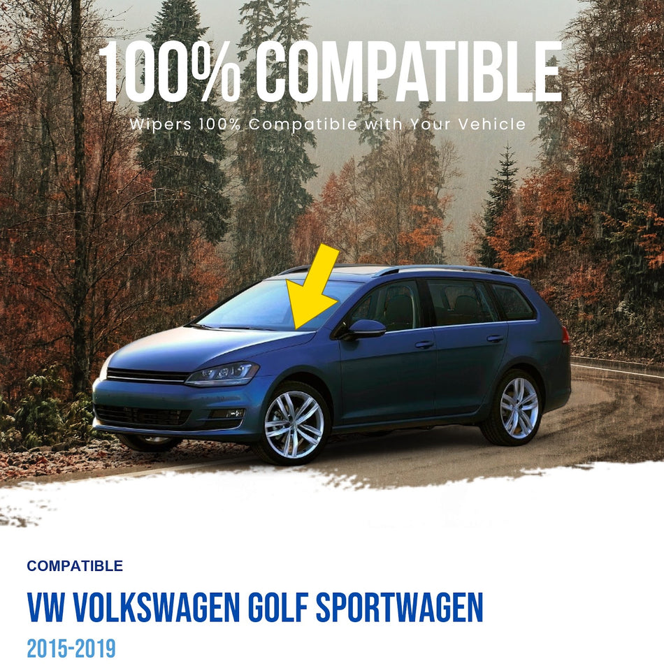 MAXTEL Front Wiper Arm, Compatible with VW Volkswagen Golf Sportwagen 2015-2019