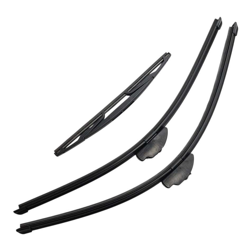 Silbak Front & Rear Wiper Blade Set, Compatible with Mitsubishi i-MiEV 2011-2020, Driver Side 26" (650mm), Passenger Side 24" (600mm), Rear 13" (330mm)