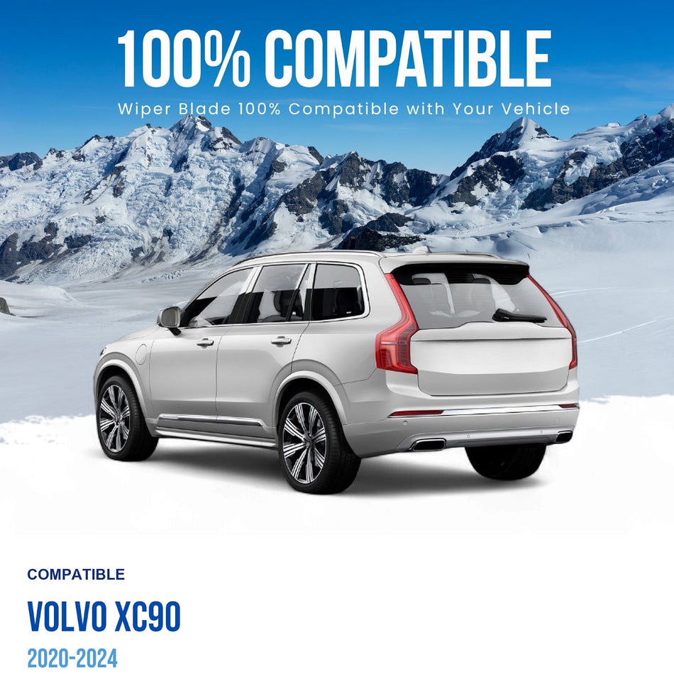 Silbak Rear Wiper Blade Set, Compatible with Volvo XC90 2020-2024, 14"/14" (350mm/350mm) (OEM: 31349857)