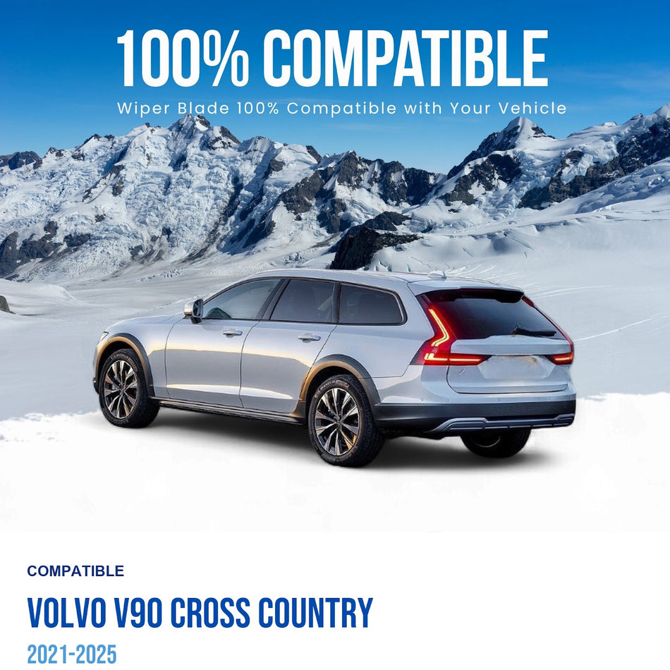 Silbak Rear Wiper Blade Set, Compatible with Volvo V90 Cross Country 2021-2025, 14"/14" (350mm/350mm) (OEM: 32285969)