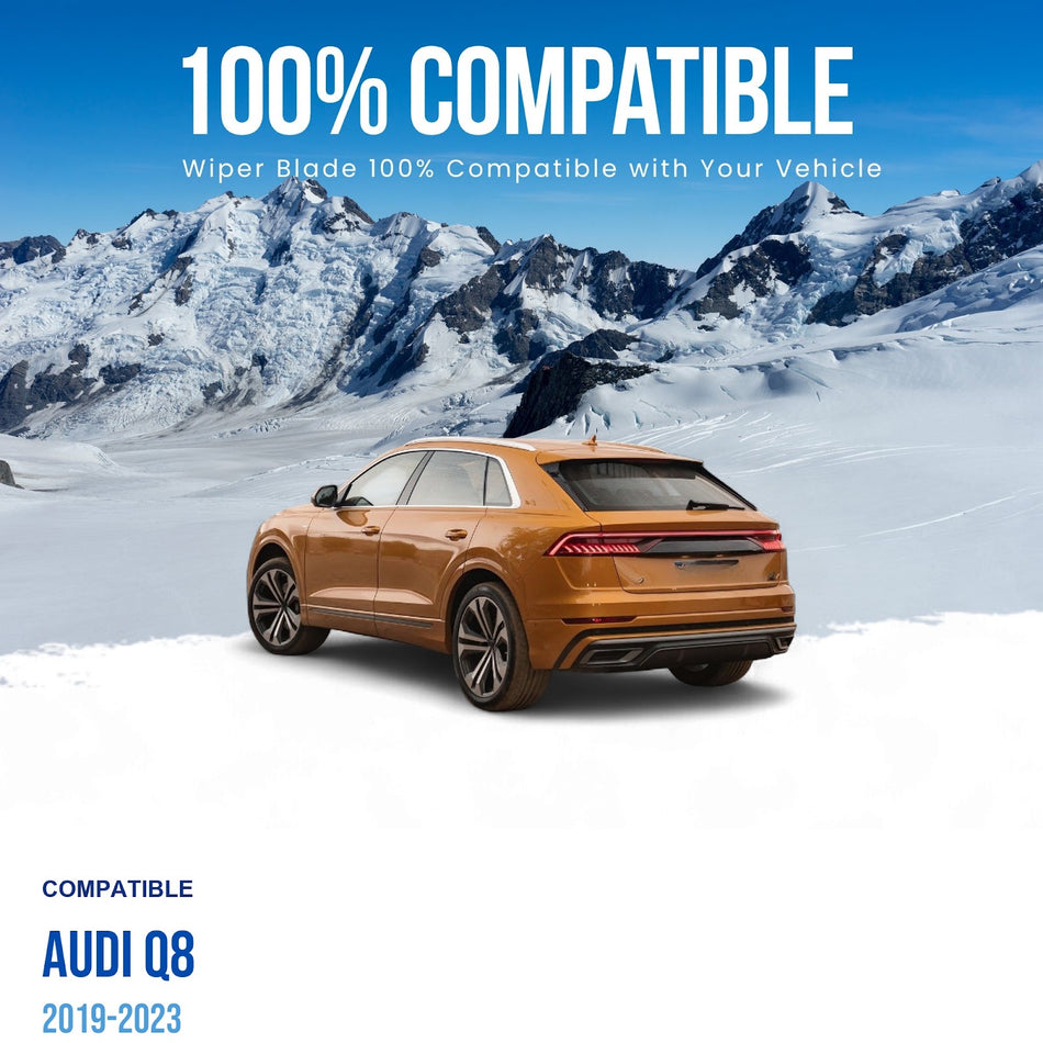 MAXTEL Rear Wiper Blade & Arm, Compatible with Audi Q8 2019-2023, 16" (400mm) (OEM: 4G9955407A)