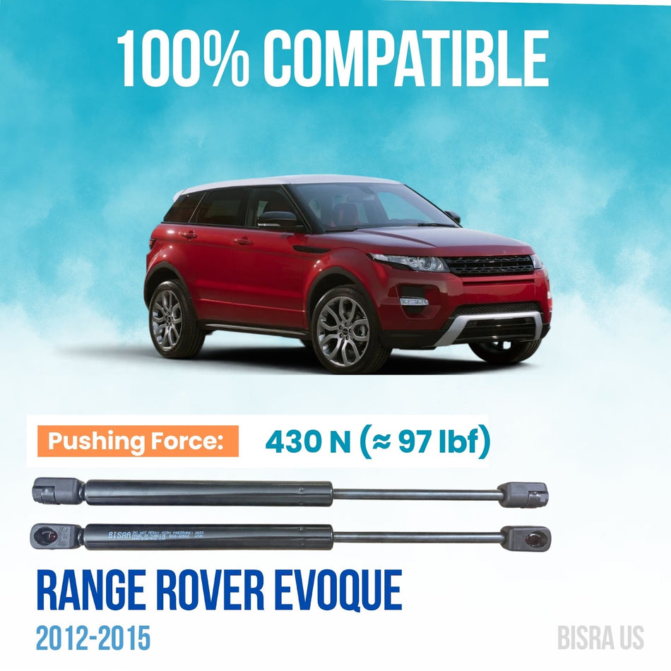 BISRA Hood Gas Strut, Compatible with Range Rover Evoque 2012-2015, 430N Lift Support (OEM: LR025400)