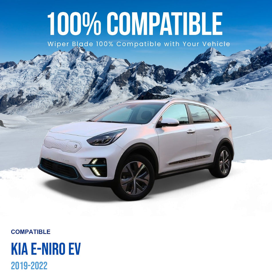 Silbak Front & Rear Wiper Blade Set, Compatible with Kia e-Niro EV 2019-2022, Driver Side 26" (650mm), Passenger Side 16" (400mm), Rear 12" (300mm)