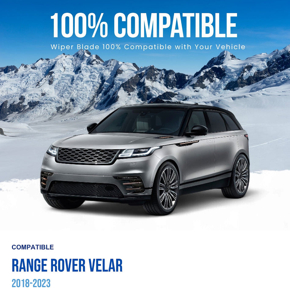 Silbak Front & Rear Wiper Blade Set, Compatible with Range Rover Velar 2018-2023, Driver Side 26" (650mm), Passenger Side 19" (480mm), Rear 13" (330mm) (OEM: LR093424)