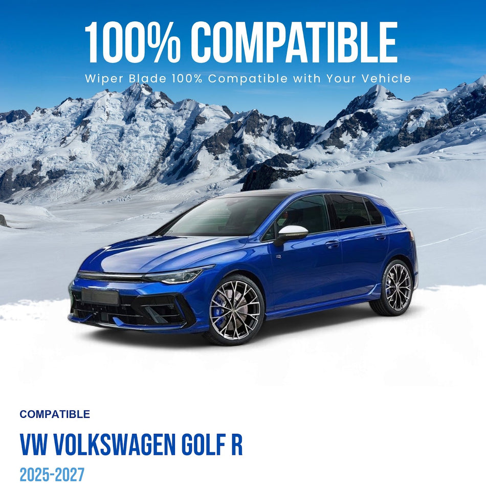Silbak Front & Rear Wiper Blade Set, Compatible with VW Volkswagen Golf R 2025-2027, Driver Side 26" (650mm), Passenger Side 18" (450mm), Rear 10" (254mm) (OEM: 5G1998002)