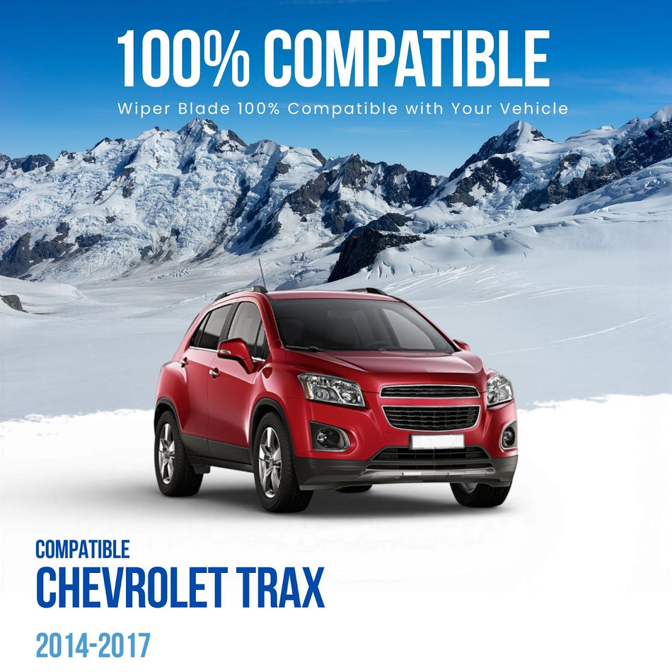 Silbak Front Windshield Wiper Blade 2-Set Compatible with Chevrolet Trax 2014-2017, Driver Side 26 in (650 mm) Passenger Side