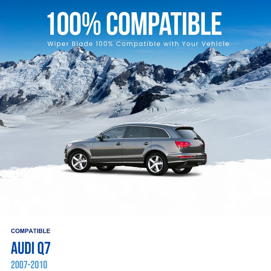 MAXTEL Rear Wiper Blade & Arm, Compatible with Audi Q7 2007-2010, 13" (330mm) (OEM: 4L0955407)