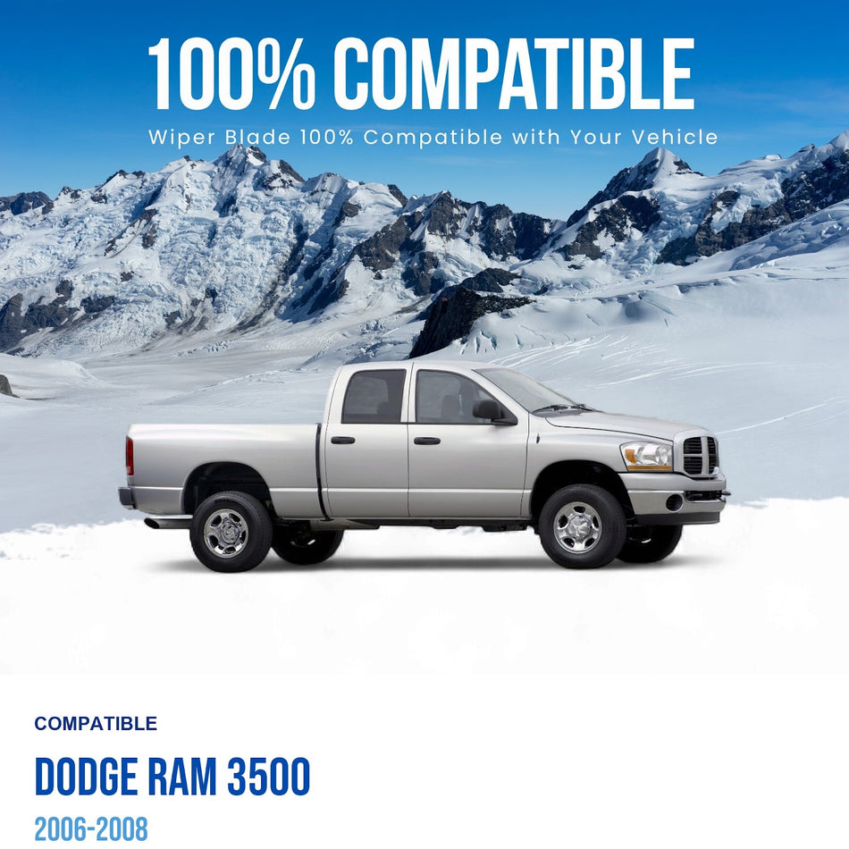 MAXTEL Front Wiper Blade Set, Compatible with Dodge RAM 3500 2006-2008, Driver Side 24" (600mm), Passenger Side 24" (600mm)