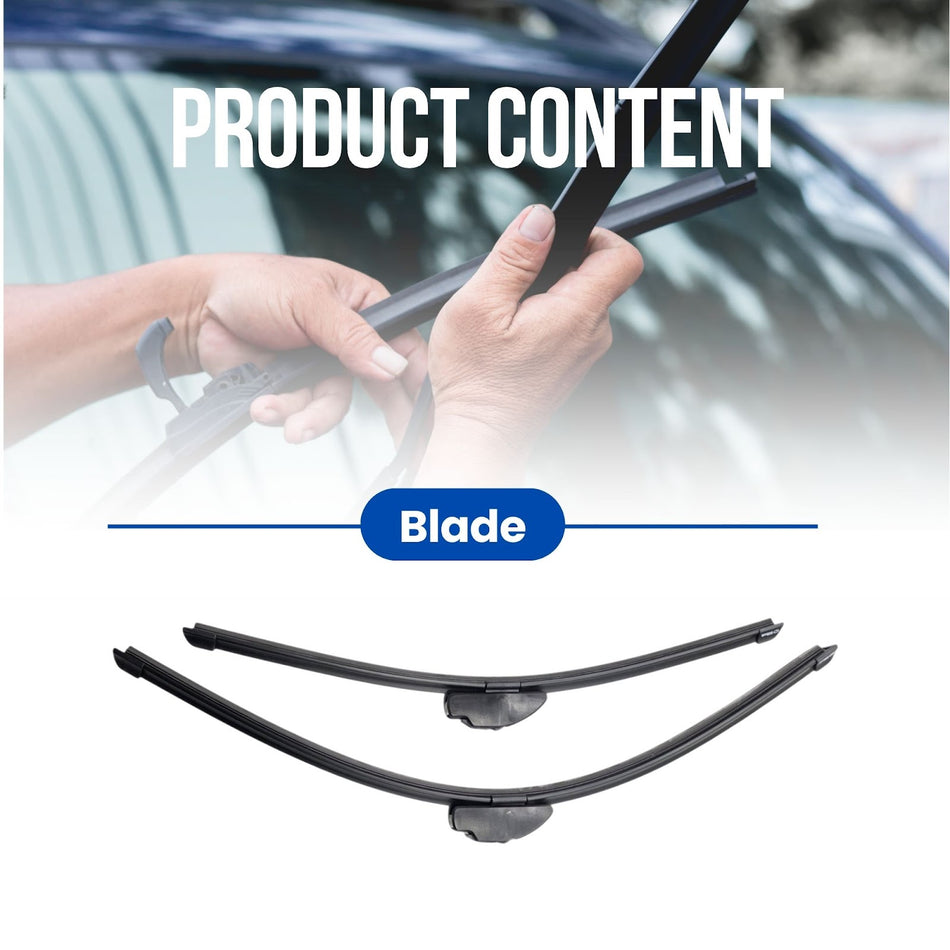 Silbak Muson Pro Flat Wiper Blades compatible with Toyota Highlander 2020-2024 Front Set of Two Driver Side 26 in (650 mm) Passenger Side 20 in (500 mm)