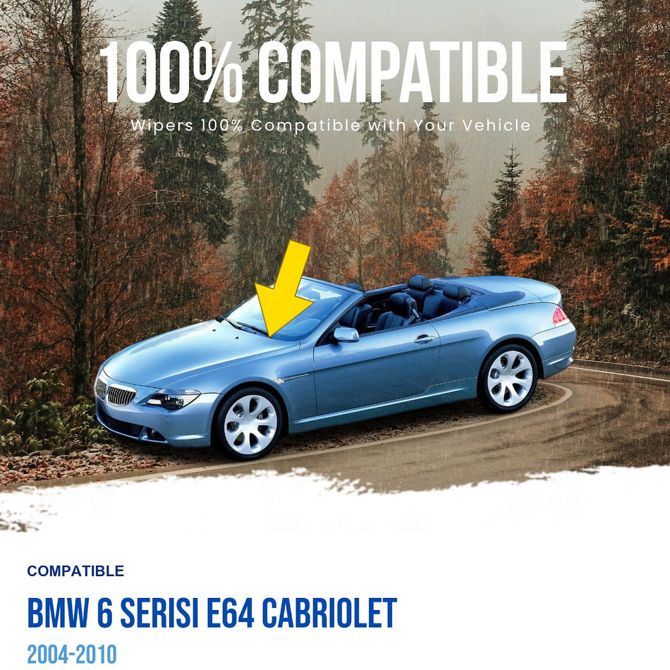 MAXTEL Front Wiper Arm, Compatible with BMW 6 Serisi E64 Cabriolet 2004-2010