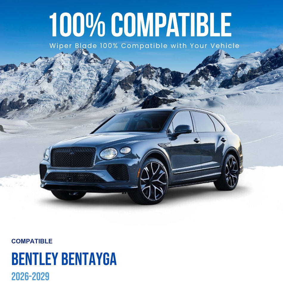 Silbak Front & Rear Wiper Blade Set, Compatible with Bentley Bentayga 2026-2029, Driver Side 25" (635mm), Passenger Side 20" (500mm), Rear 16" (400mm) (OEM: 4N1998002B)