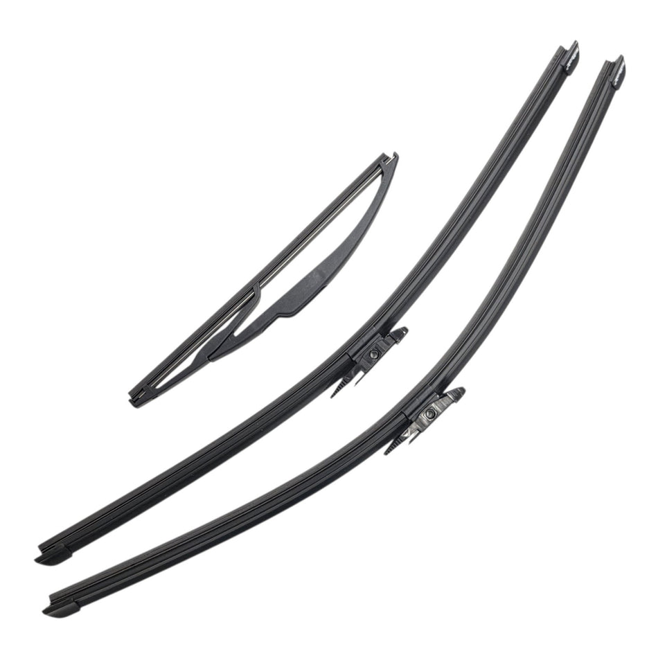 Silbak Front & Rear Wiper Blade Set, Compatible with Smart ForTwo Coupe 2008-2015, Driver Side 24" (600mm), Passenger Side 22" (550mm), Rear 11" (280mm) (OEM: A4518200045)