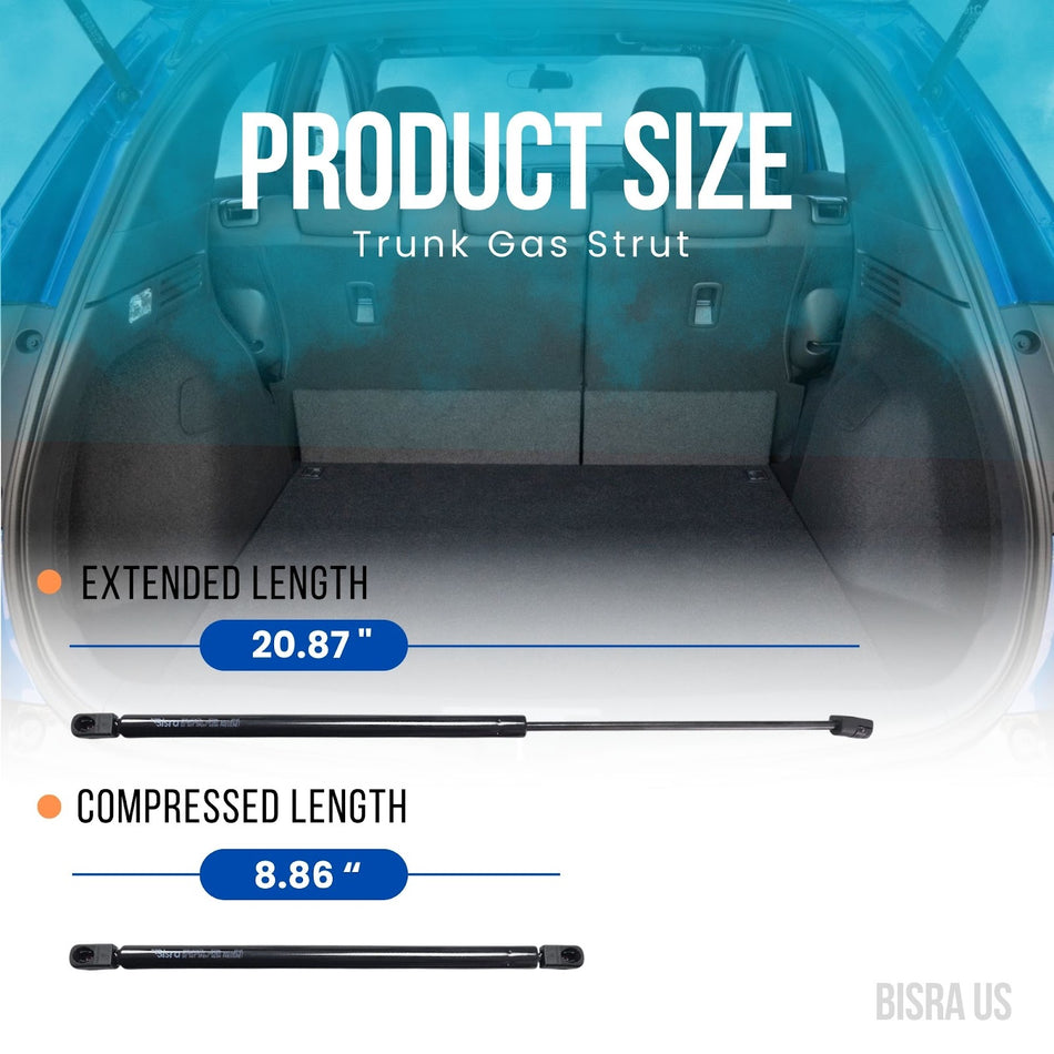 BISRA Trunk Gas Strut Compatible with Nissan Rogue Sport 2017-2022, 2 Units, Black, 425 N ( 95.5 lbf), Extended 20.87 in (530.1 mm), Compressed 8.86 in (225.0 mm), 1-Year Manufacturer Warranty