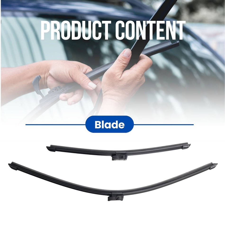 Silbak Front Wiper Blade Set, Compatible with Chevrolet Bolt EUV 2022-2023, Driver Side 24" (600mm), Passenger Side 16" (400mm)