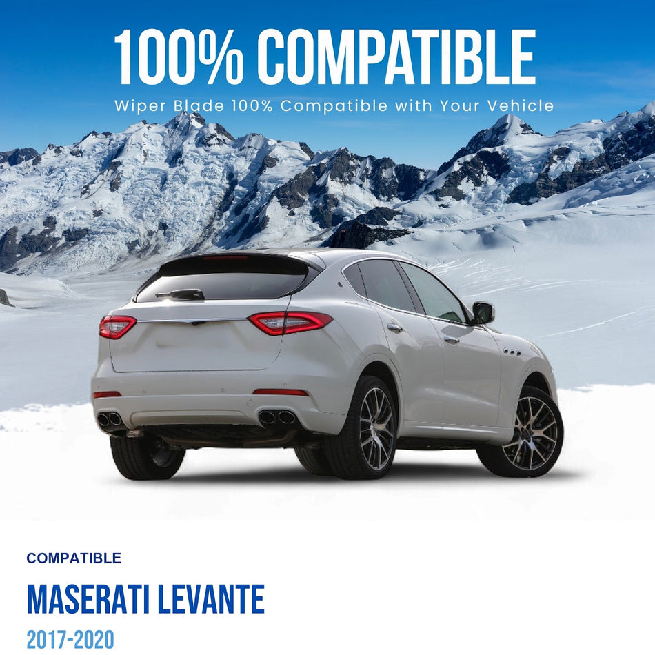 Silbak Rear Wiper Blade, Compatible with Maserati Levante 2017-2020, 13" (330mm) (OEM: 670032340)