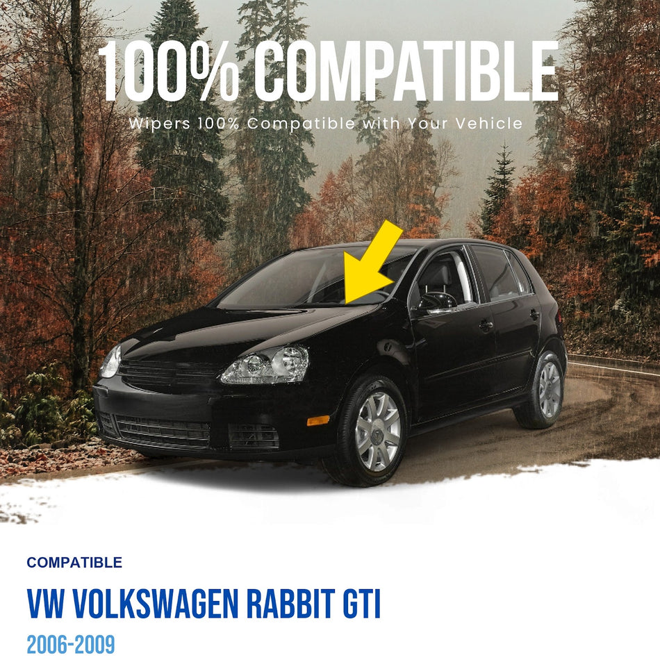 MAXTEL Front Wiper Arm, Compatible with VW Volkswagen Rabbit GTI 2006-2009
